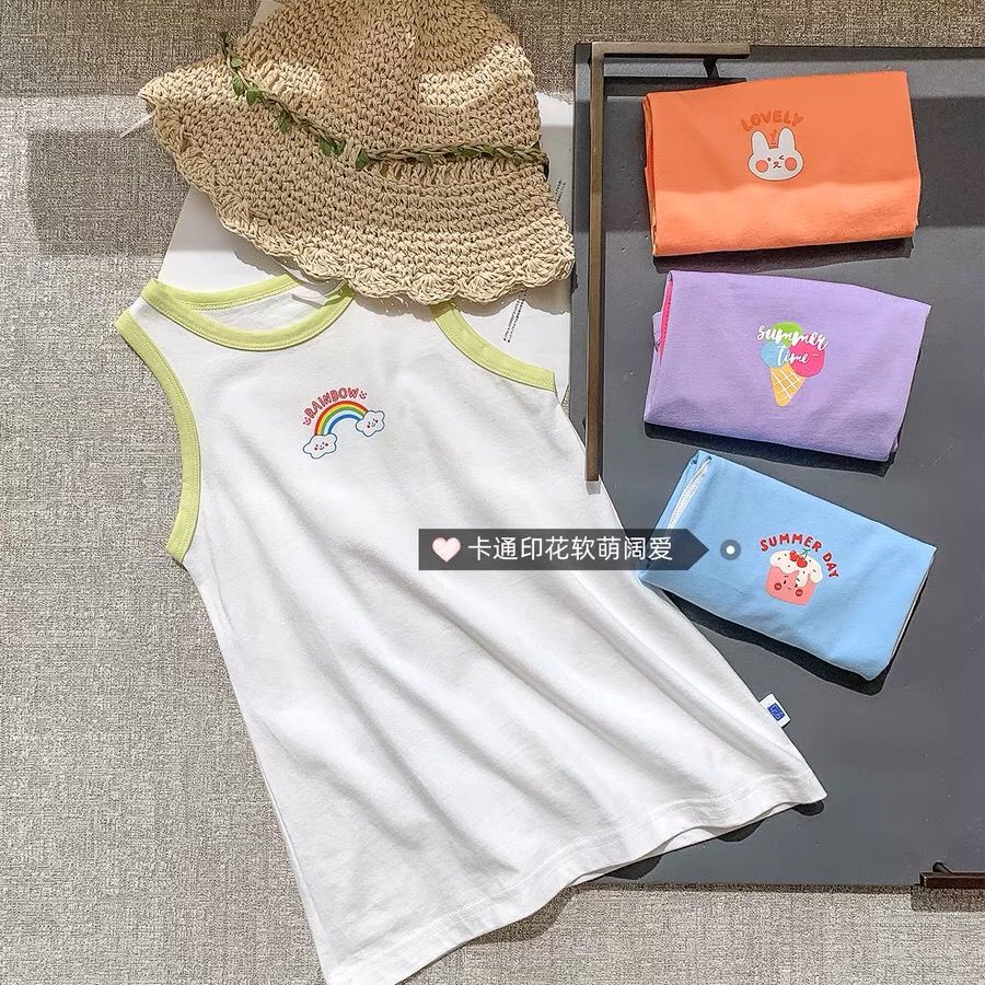 Đầm Hai Dây cotton Mùa Hè Hàn Quốc Mới Cho Bé Gái 2023