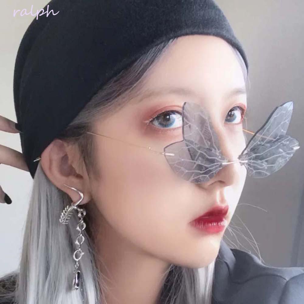 Kính Mát Trong Suốt Hình Cánh Chuồn Chuồn Phong Cách Châu Âu