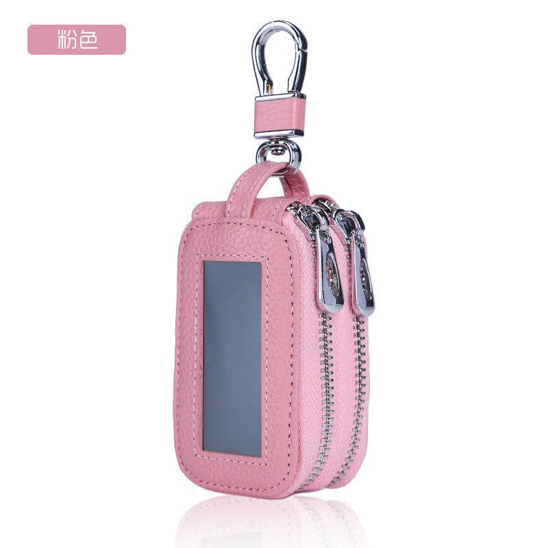 Túi Da Bò Hai Lớp Đựng Chìa Khóa Xe Hơi Đa Năng Thời Trang Unisex