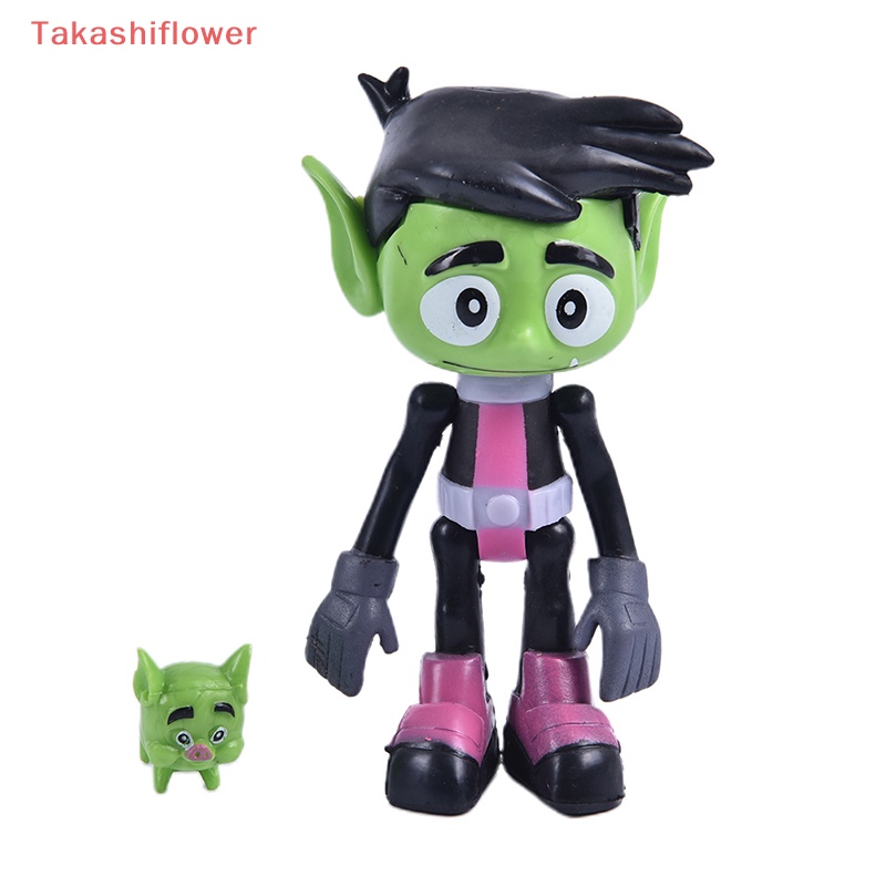 Set 7 Mô Hình Đồ Chơi Nhân Vật Trong Phim Hoạt Hình "Teen Titans Go Robin Cyborg Beast"