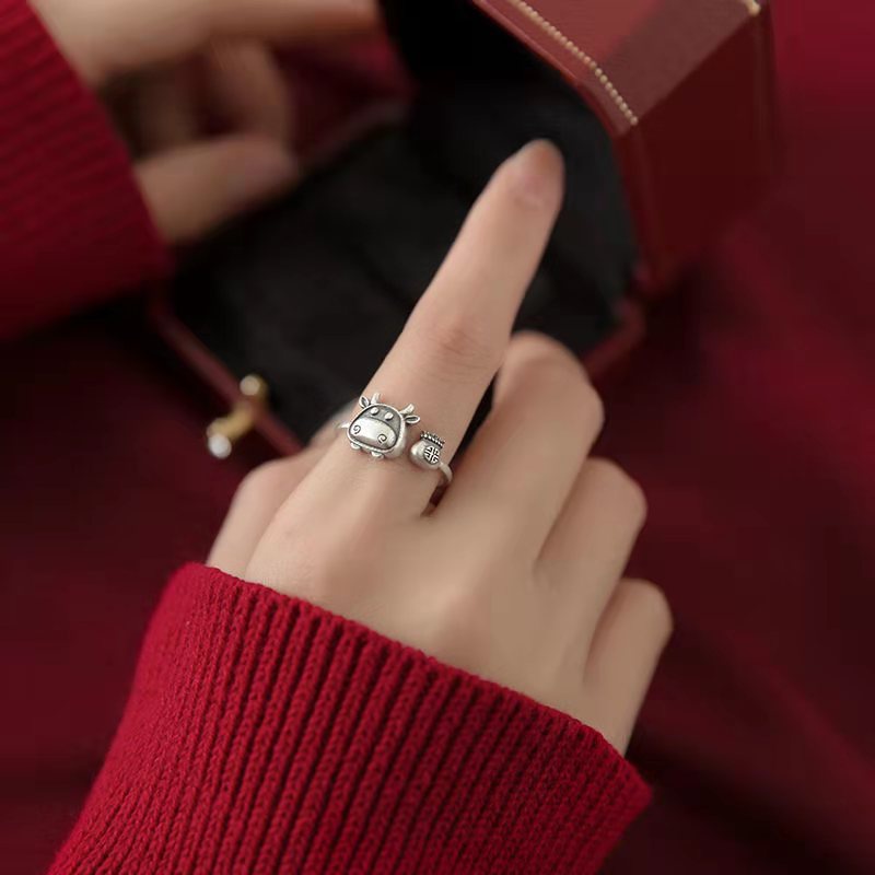 Nhẫn Bạc S925 Hình Cung Hoàng Đạo Có Thể Điều Chỉnh Kích Cỡ