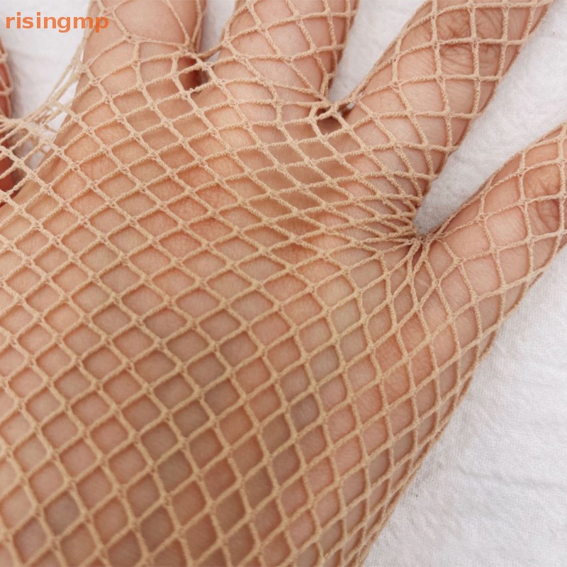 Găng Tay Lưới Hở Ngón Hóa Trang Màu Trắng Đen Đỏ Cho Nữ