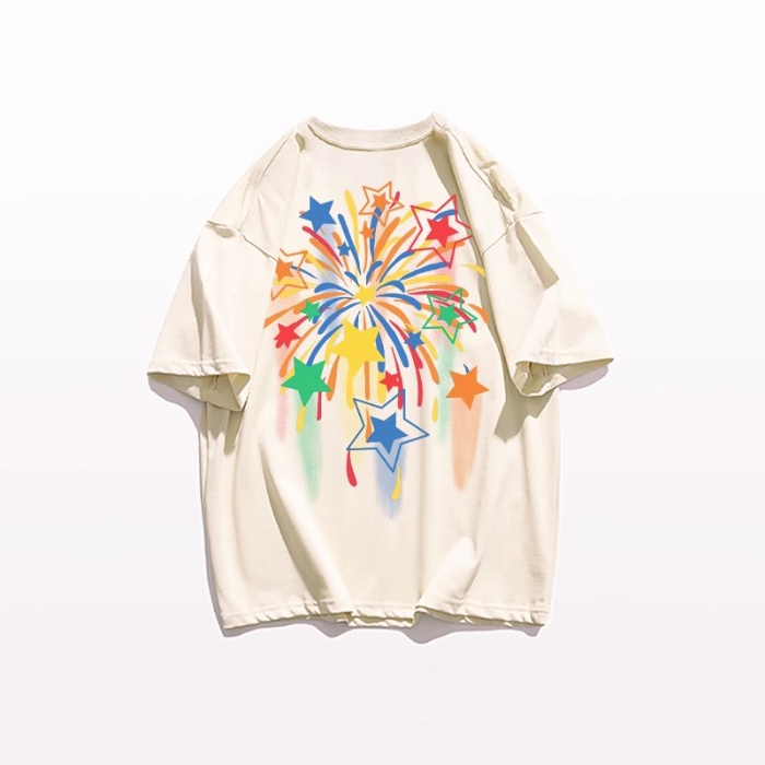 Áo thun NRVP 100% cotton tay ngắn cổ tròn in họa tiết phong cách Hàn Quốc cho nữ