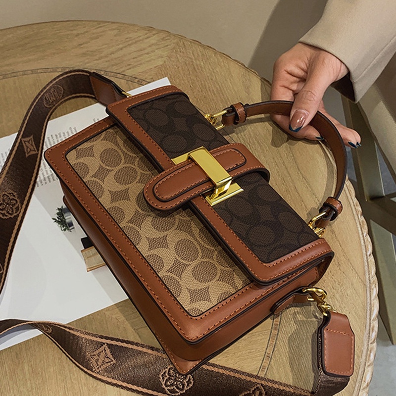 Túi Đeo Chéo Hình Vuông Cỡ Nhỏ Màu Sắc retro Thời Trang Cho Nữ