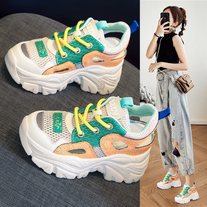 Giày Sandal Đế Dày Phối Lưới Thoáng Khí Thời Trang Mùa Hè 2023