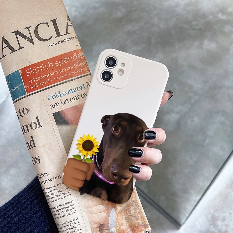 Ốp Điện Thoại Hình Chú Chó Đen Vui Nhộn Cho IPhone 6 6S 11 7 8 Se 2020 X XR XS Plus 12 13 14 PRO MAX
