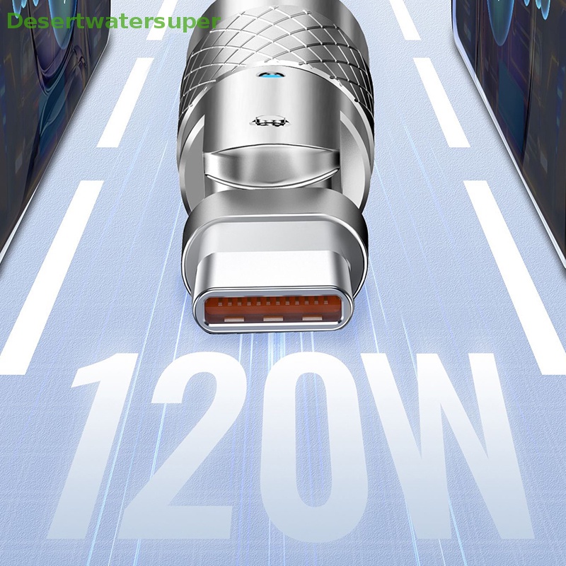 Cáp Sạc Nhanh Type C 120W 6A 180 Độ Bằng Silicone° Dây Cáp Xoay Được Có Thể Xoay Được Tiện Dụng