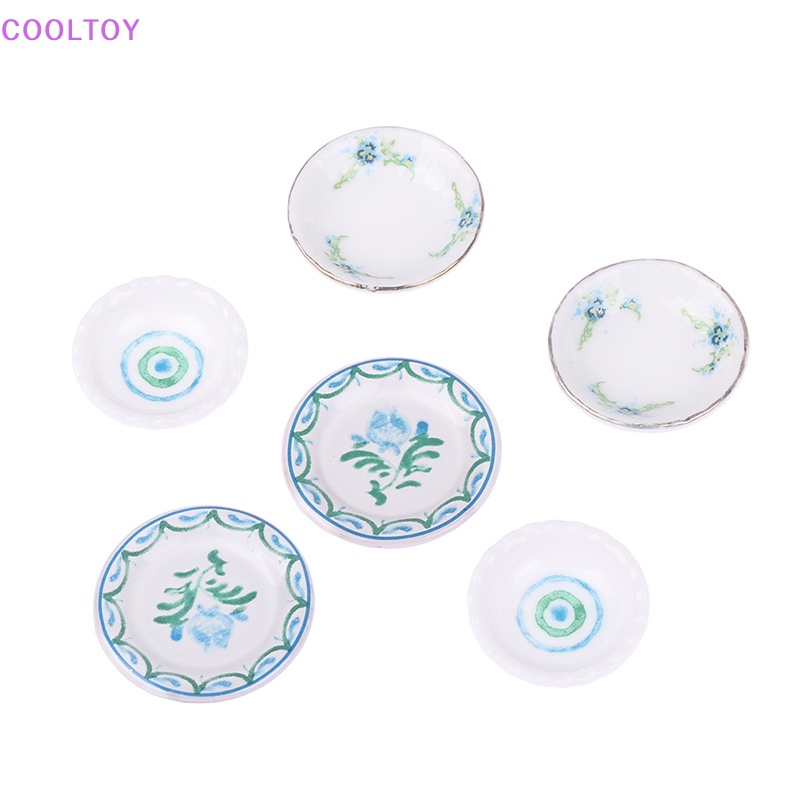 Set 2 Đĩa Đựng Thức Ăn Tỉ Lệ 1: 12 Dùng Trang Trí Nhà Búp Bê