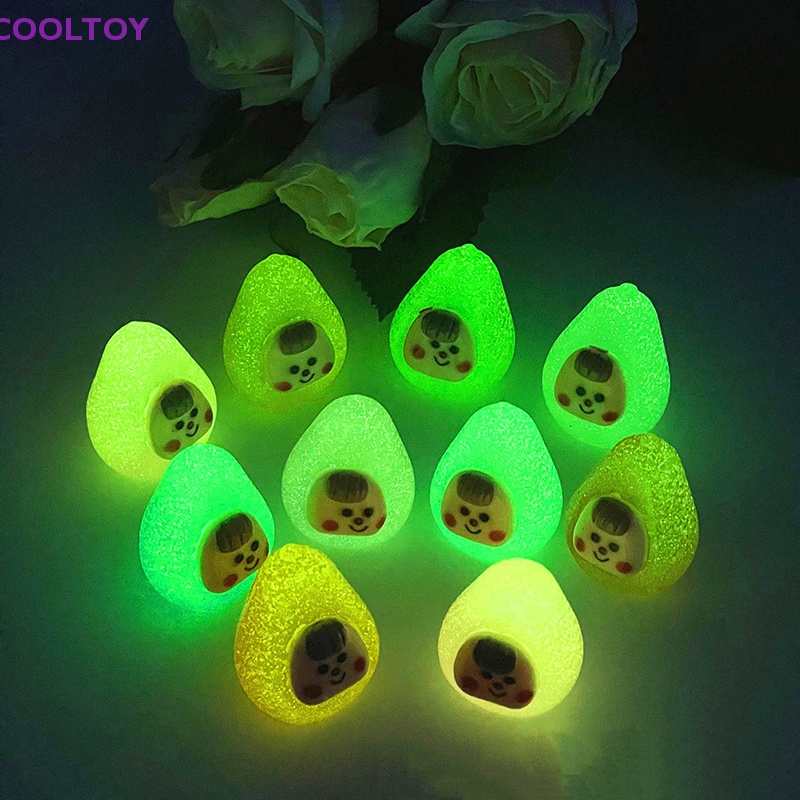 Cooltoy Set 2 Quả Bơ Mini Dạ Quang Phát Sáng Trang Trí Tiểu Cảnh Nhà Búp Bê