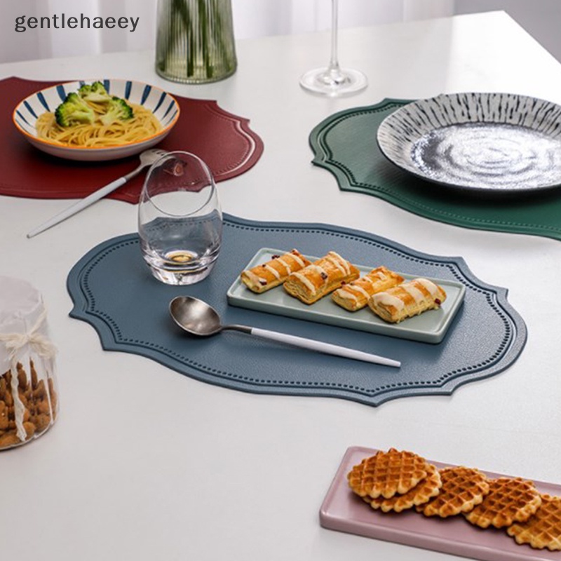 Gent Tấm Lót Cốc Cà Phê Bằng Da Chống Thấm Nước Hình Dạng Không Đều Cho Nhà Bếp EN