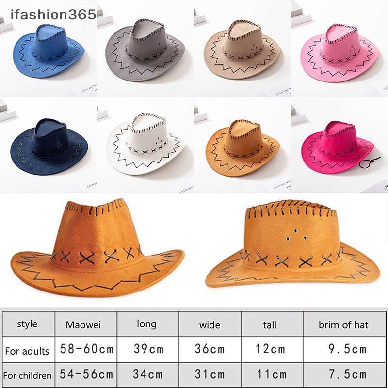 Mũ Cao Bồi Giả Da Vành Rộng Thời Trang Phương Tây ifashion365