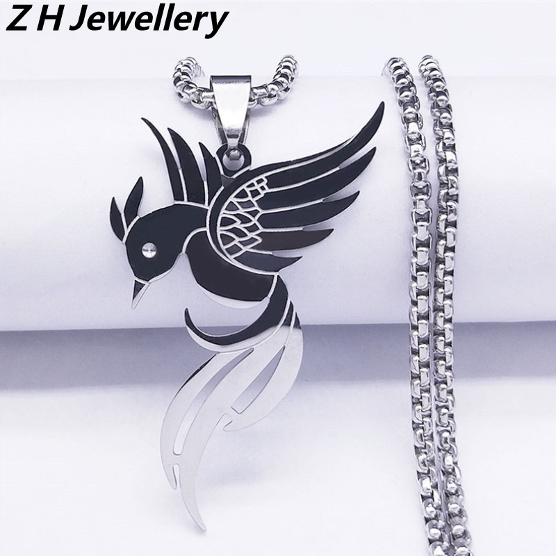 Vòng cổ Bạc S925 Mặt Hình Chim Ruồi Bằng Thép Không Gỉ Phong Cách Hip Hop Cho Nam Và Nữ