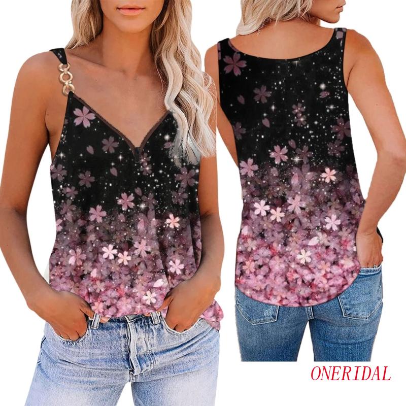 Áo Hai Dây Mỏng Mùa Hè Họa Tiết Bohemia Ngọt Ngào Cho Nữ