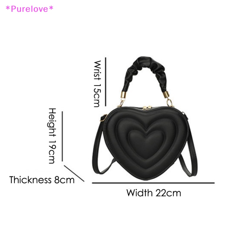 Túi Đeo Chéo Vai Bằng Da PU Màu Trơn Họa Tiết Trái Tim Thời Trang Dành Cho Nữ Mới