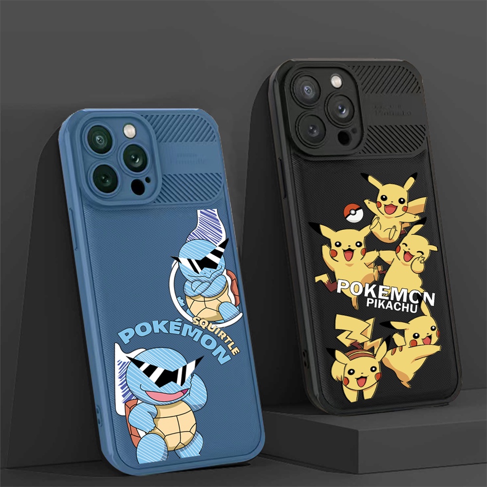 Ốp Điện Thoại Sợi Carbon Hình Pokemon Cho iphone 14 14 Pro MAX 14 MAX 13ProMax 12 12ProMax 11 11Pro 11ProMax X XS MAX XR