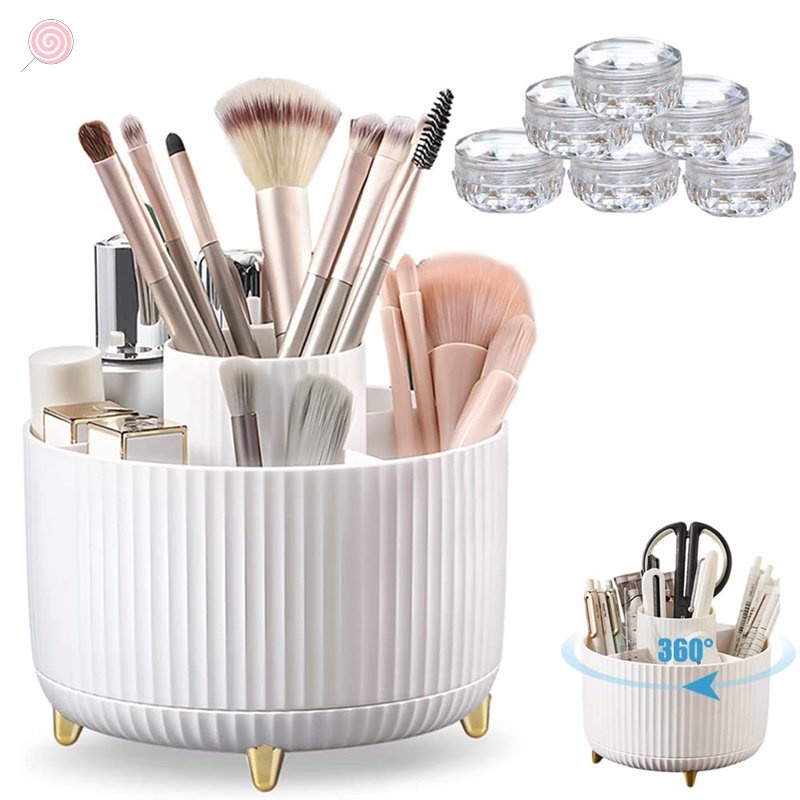 Hộp Đựng Mỹ Phẩm Xoay 360 Độ Tiện Dụng° Giá Đỡ Cọ Trang Điểm Hình Trụ Dạng Xoay Tiện Lợi HSU