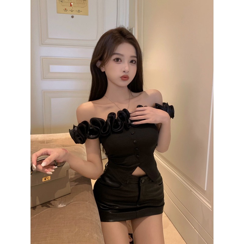 SUXI Áo Kiểu Một Mảnh Màu Trơn Dáng Ôm Gợi Cảm Cho Nữ