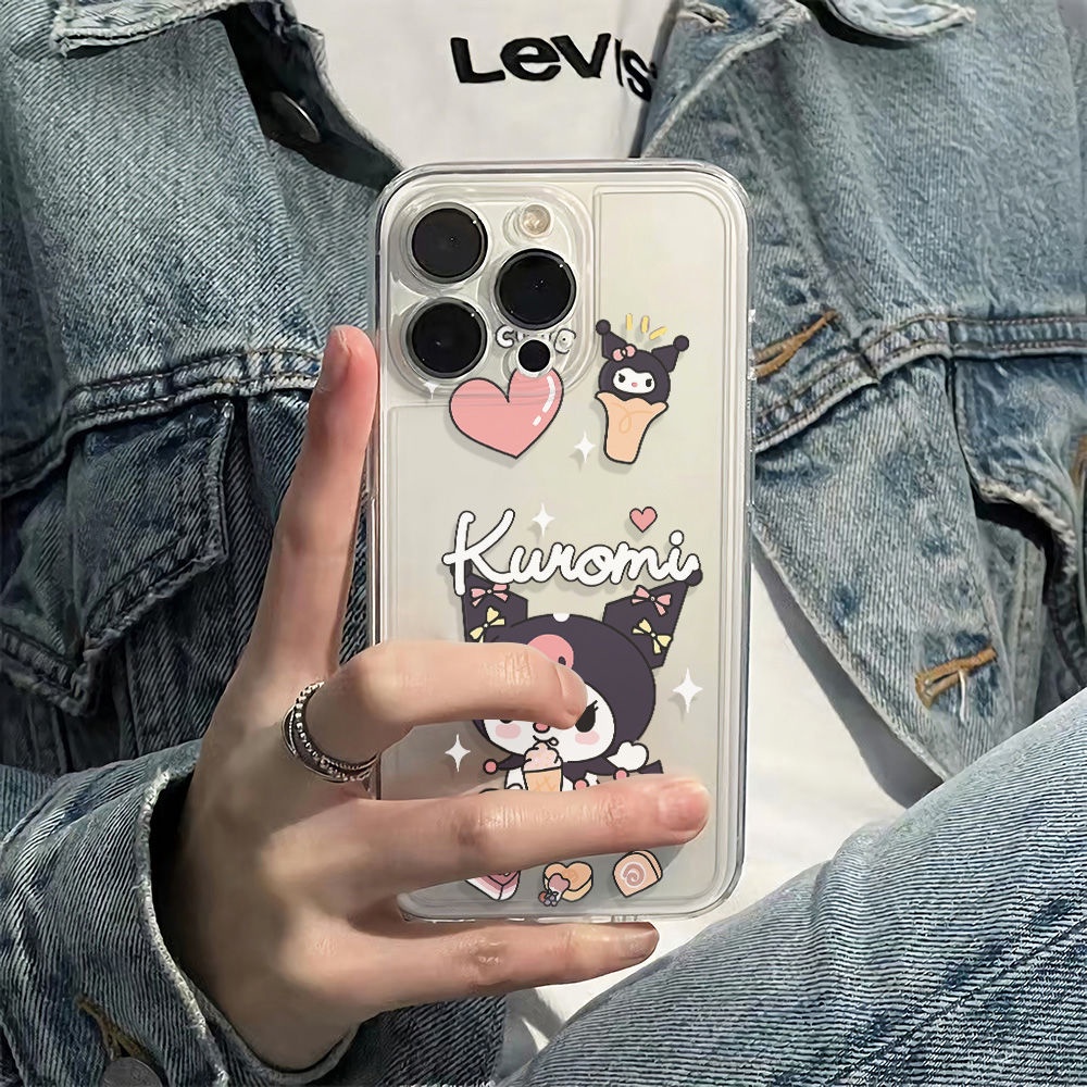 ✅Ốp Điện Thoại Mềm Chống Sốc Họa Tiết Kuromi Đơn Giản Cho Iphone 14Pro 11 13max 126In78 MX01