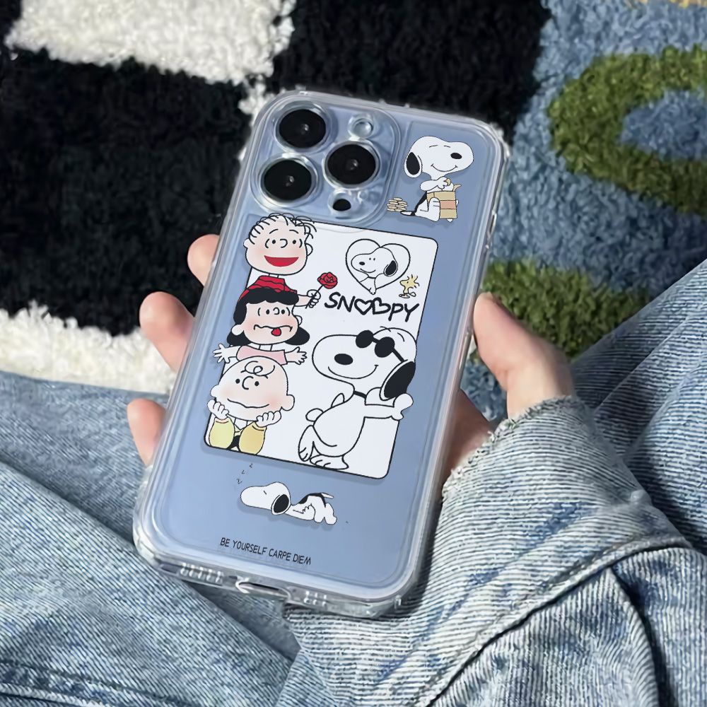 ✅Ốp Điện Thoại Dẻo Họa Tiết Hoạt Hình Charlie Snoopy Dễ Thương Chống Sốc Cho Iphone12 Style Apple Max6In1178 13 plus14pro