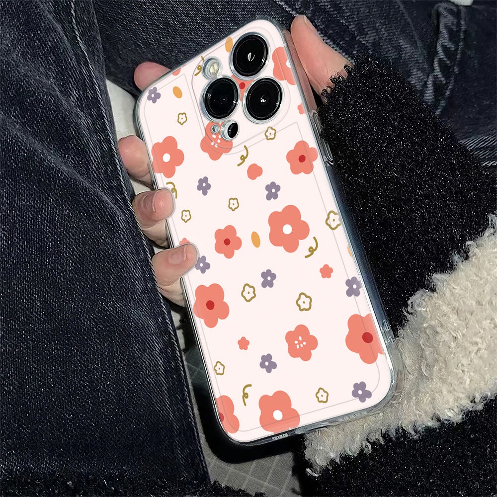 ✅Ốp Điện Thoại Mềm Chống Sốc Họa Tiết Hoa Nhỏ 3H4L 78116In13 14pro max Apple iPhone12