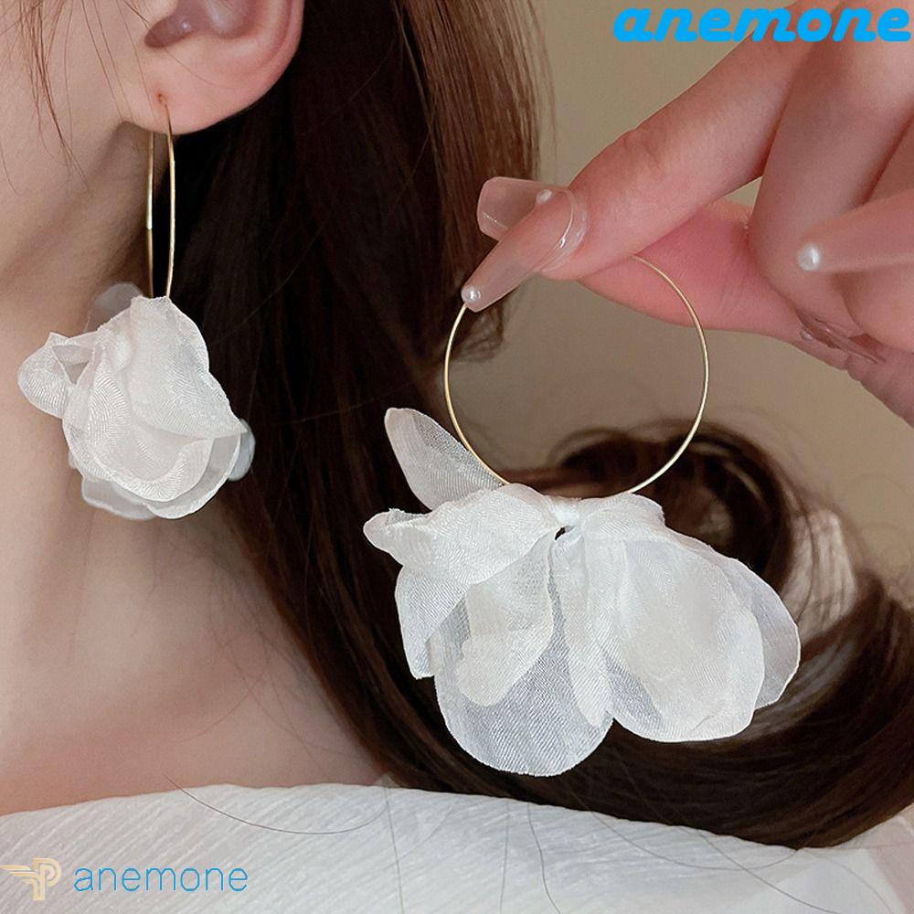 Khuyên Tai Hình Tròn Lớn Thắt Nơ Bằng Hợp Kim Phong Cách Hàn Quốc Thời Trang Cho Nữ