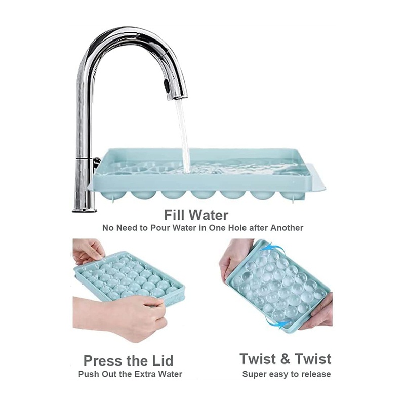 Khay Làm Đá Hình Tròn / Vuông Tiện Dụng Cho Làm Đá Viên Cocktail