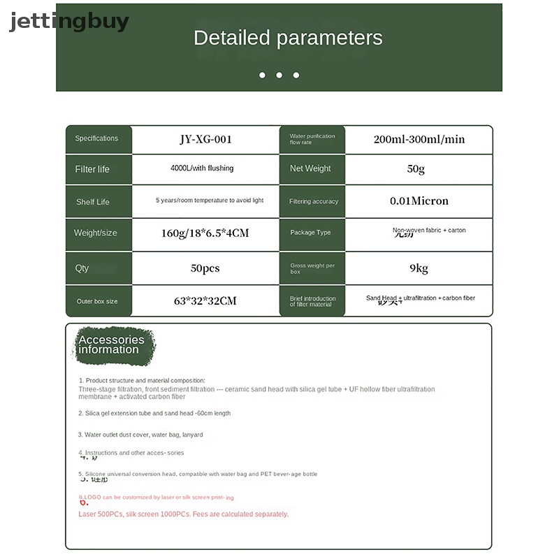 Ống Hút Lọc Nước Mini Bằng Sợi Carbon Cho Hoạt Động Ngoài Trời