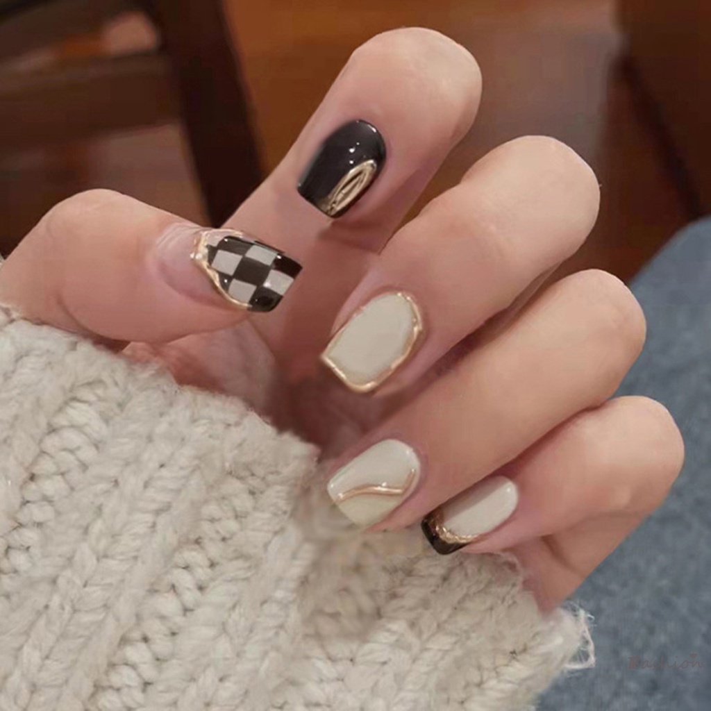 Móng Tay Giả Màu Đen Dùng Trang Trí Nghệ Thuật Cho Nữ