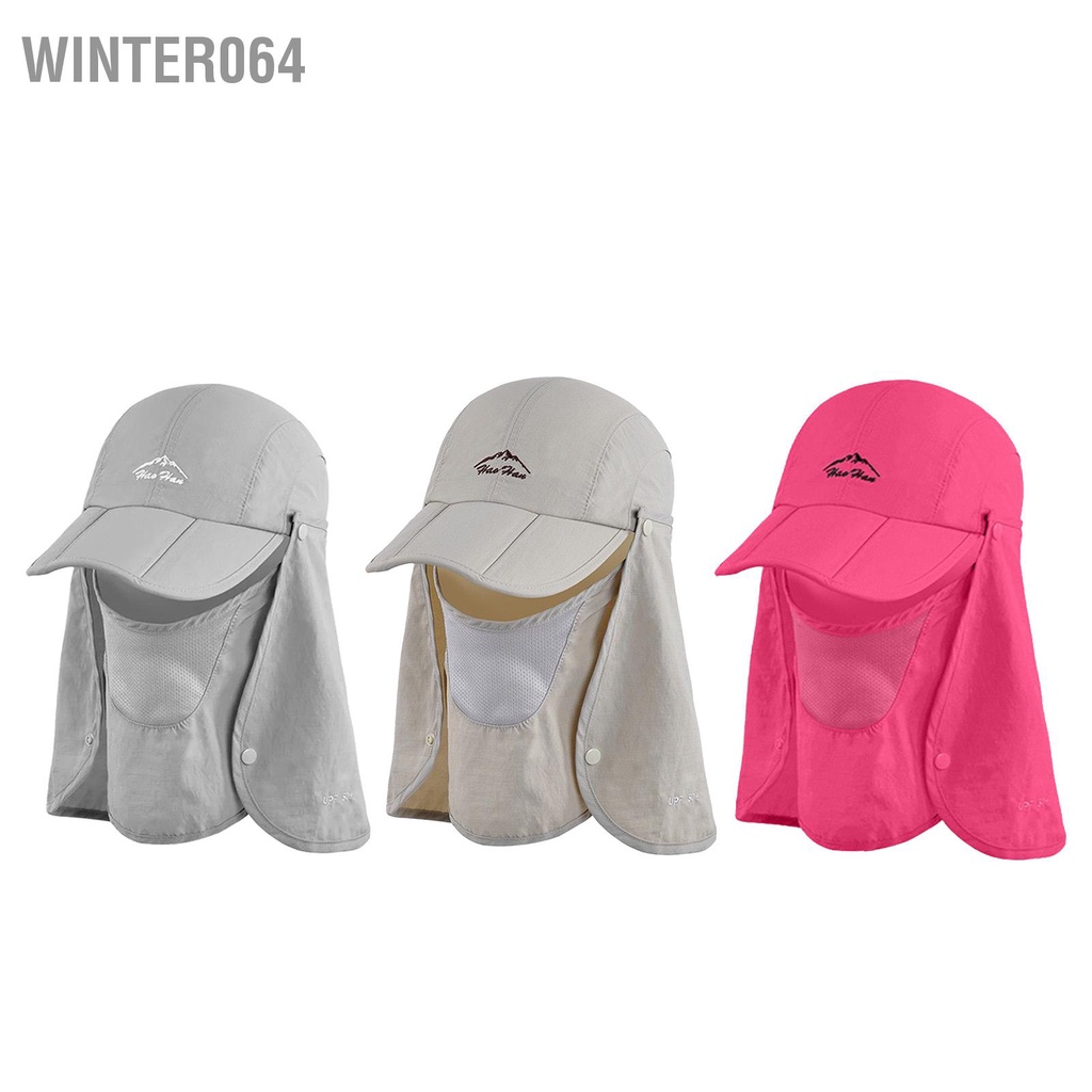 Winter064 Có Thể Gập Câu Cá Nón Mặt Trời Nam Nữ Rộng Vành Hat Với ​​Mặt Che Cổ Vạt Cho Đi Bộ Đường Dài đi Xe Đạp