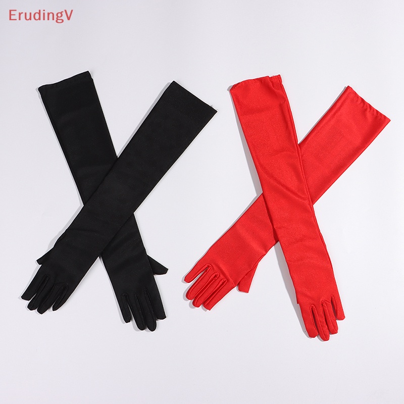 1 Đôi Găng Tay Dài Hở Ngón Màu Trơn Trang Trọng Dành Cho Nữ Đi Tiệc