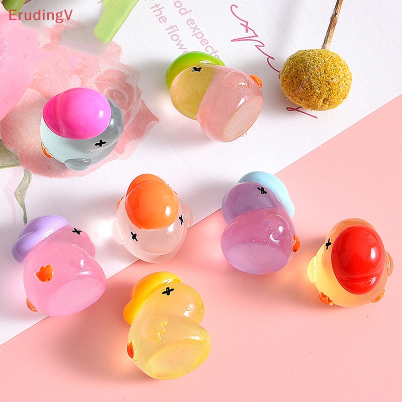 Bộ 5 Chú Vịt Dạ Quang Bằng Nhựa Resin Dùng Trang Trí Sổ Tay DIY