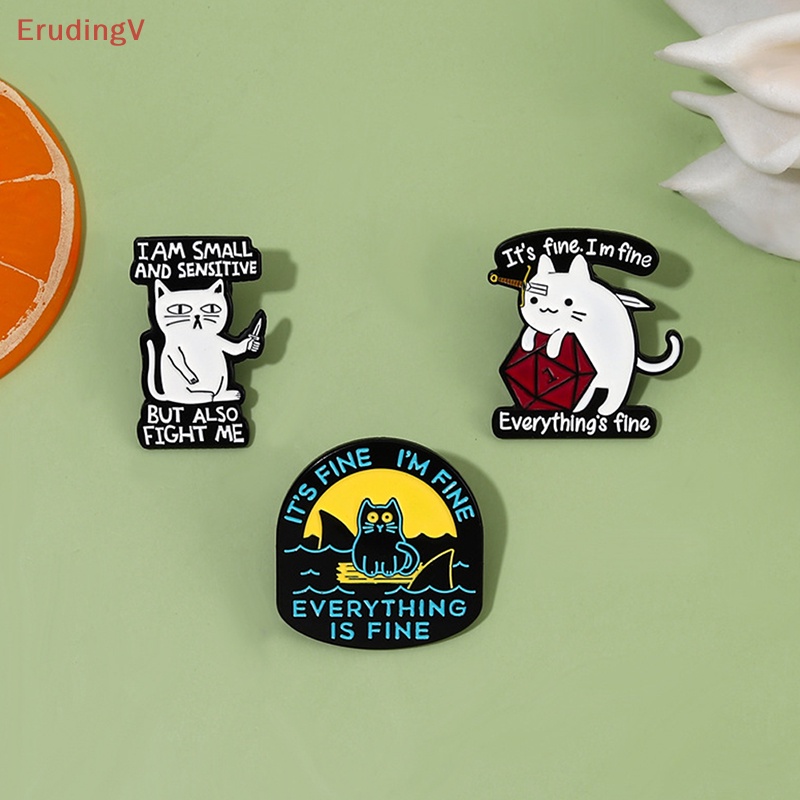 [ErudingV] Trâm Cài Áo Hình Mèo / Cá Mập Tráng Men Tùy Chỉnh Vui Nhộn Cho Bạn Bè [Mới]