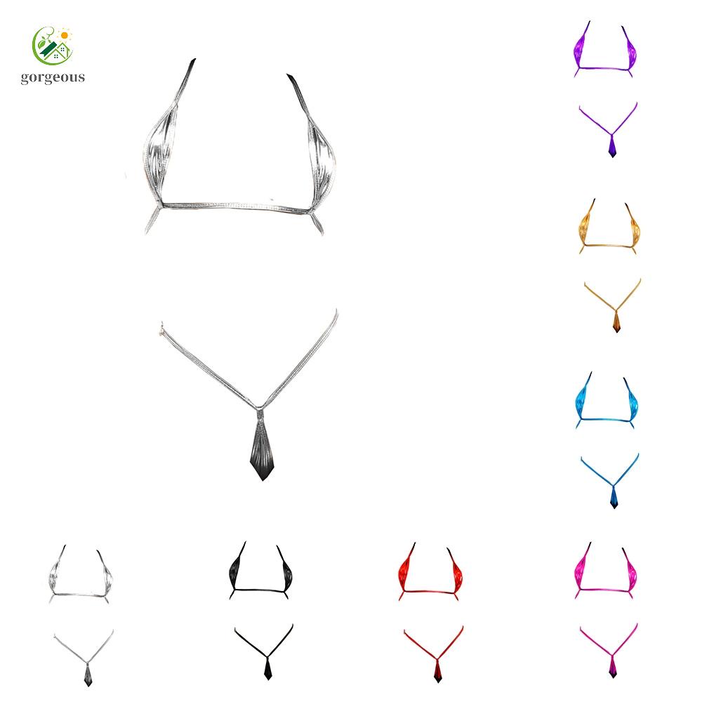 GORGEOUS~Women's Shiny Patent Leather Bikini Bra G-String Underwear Lingerie - Hot New Arrival