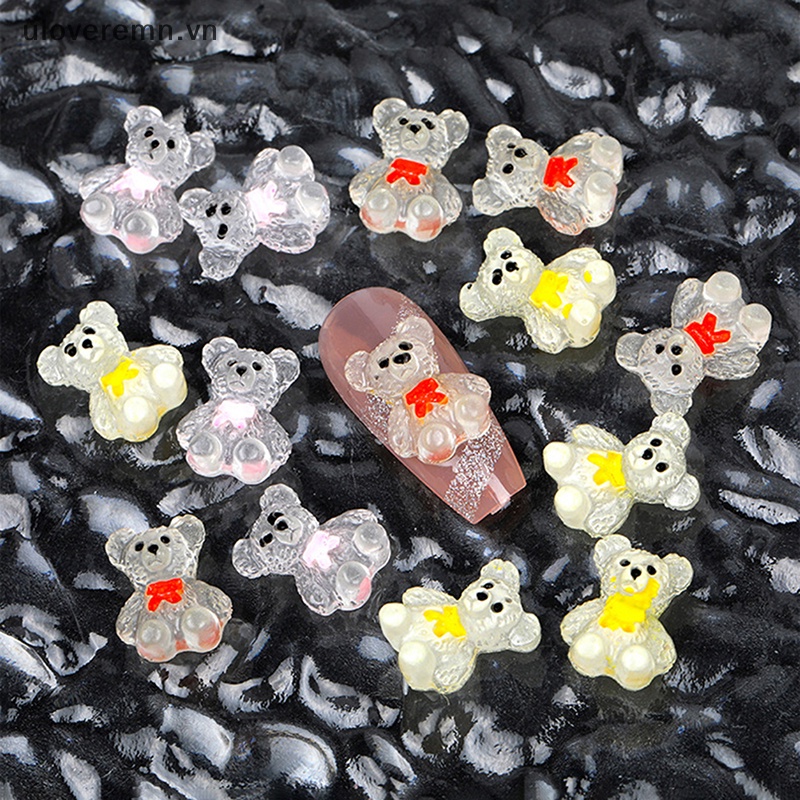 Set 10 Phụ Kiện Trang Trí Móng Tay DIY Hình Que Kem Hoạt Hình Phát Sáng Dễ Thương