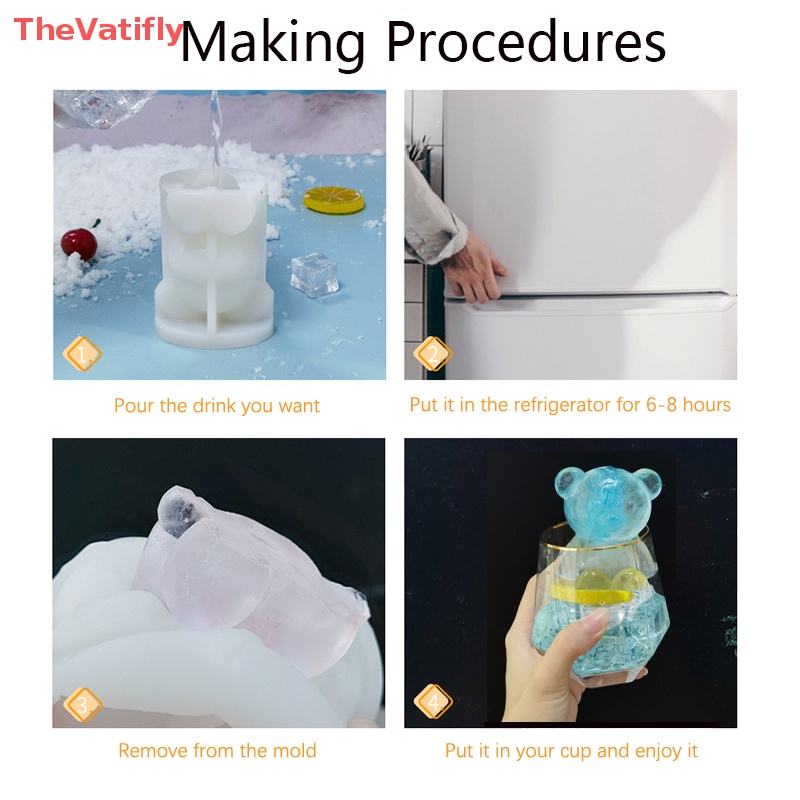 Khuôn Làm Đá / Xà Phòng / Bánh Bằng Silicone Hình Gấu 3D