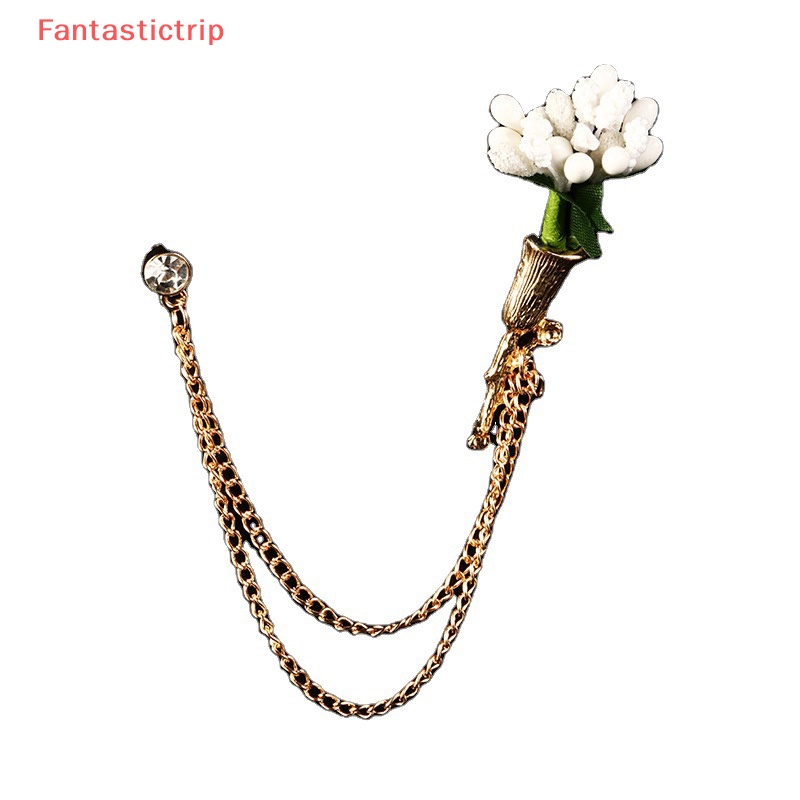 Ghim Cài Áo Hình Bông Hoa Phối Dây Xích Tua Rua Nhiều Màu Thời Trang Mới Cho Nam Và Nữ