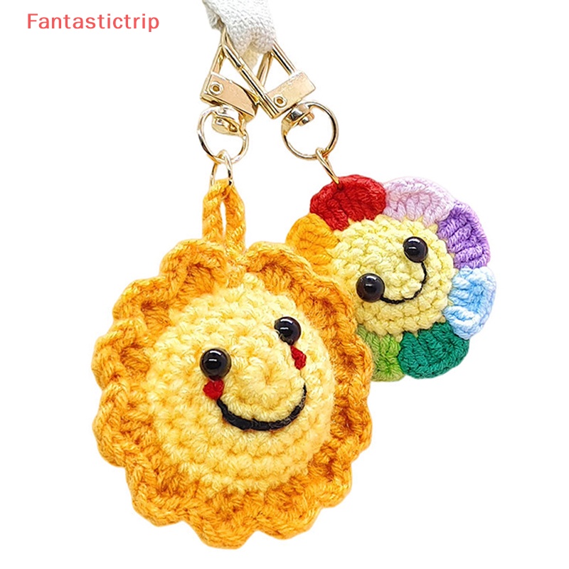 [Fantastictrip] Móc Khóa Túi Xách Đan Len Hình Hoa Hướng Dương Cho Nam Và Nữ