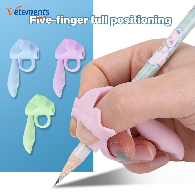 Dụng Cụ Hỗ Trợ Điều Chỉnh Tư Thế Cầm Bút Bằng Silicon Mềm Bền Bỉ Dành Cho Trẻ Em / Học Tập