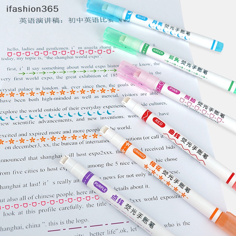 Set 6 Bút Đánh Dấu Dạng Lăn Nhiều Hình Dạng Màu Sắc Thời Trang ifashion365