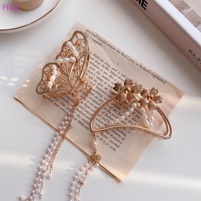 {Ffsd} Bộ Kẹp Tóc Kim Loại Hình Học Màu Vàng Thanh Lịch Cho Nữ * Hàng Bán Chạy