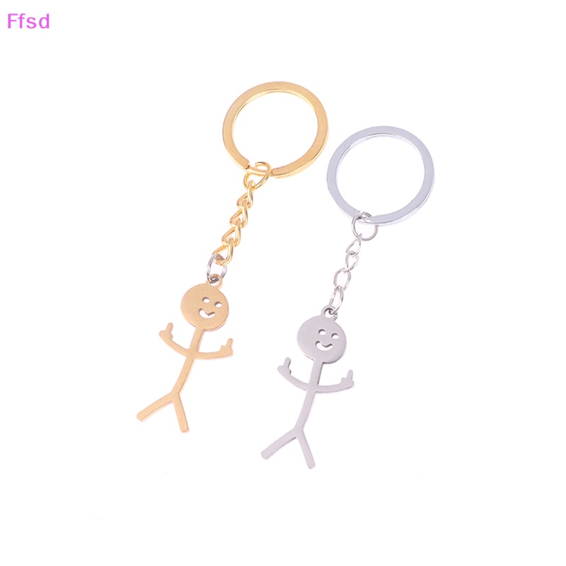 {Ffsd} Móc Khóa Mặt Dây Chuyền Hình Người Nhỏ Bằng Thép Không Gỉ Vui Nhộn * Bán Chạy