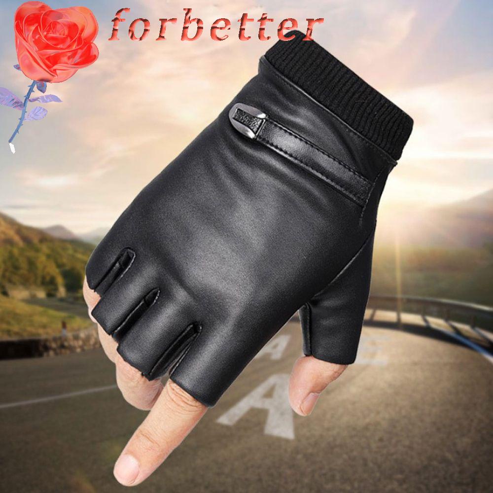 Găng Tay Hở Ngón Bằng Da PU Chống Trượt Giữ Ấm Cho Nam Và Nữ