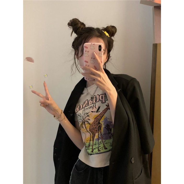 Áo baby tee Thun croptop Tay Ngắn Dáng Ôm Thời Trang Mùa Hè Kiểu Mới Cho Nữ