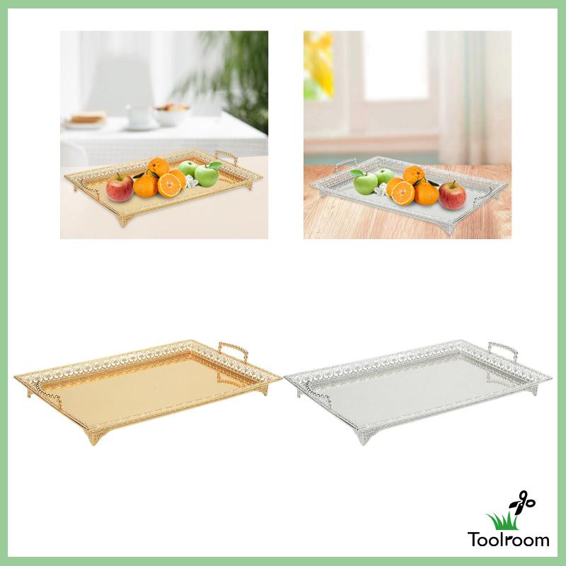 Khay Sắt Đựng Thức Ăn Có Tay Cầm Phong Cách Retro Thanh Lịch