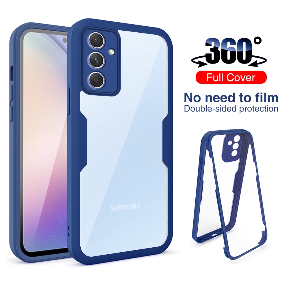 4TH 360° Double-Side Anti-Fall Protect Shell For Samsung A54 5G 6.4" A546B Front cover Back Shockproof Case For Ss Galaxy A 54 34 24 14 A34 A24 A14 4G