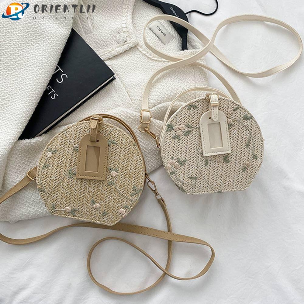 Túi Đeo Vai Đan Lát Hình Tròn Thời Trang Mùa Hè Cho Nữ