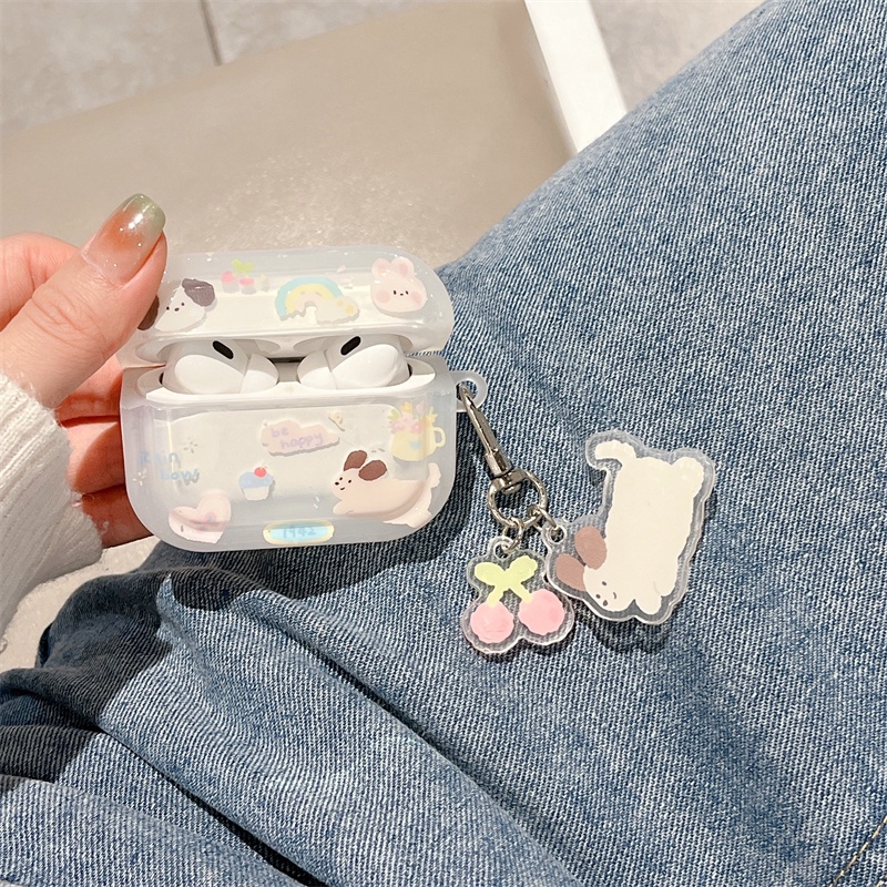 Vỏ Bảo Vệ Hộp Sạc Tai Nghe Bluetooth Không Dây Airpods1 / 2 3 Pro Pro2 Air Pods Pro 3 Hình Chú Cún Dễ Thương Ốp