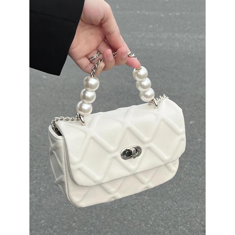 Túi Đeo Chéo Hình Vuông Nhỏ Đính Hạt Ngọc Trai Phong Cách niche Mới 2023 AC2284 Cho Nữ