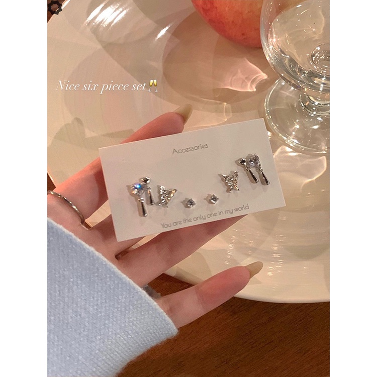 Set 6 bông tai CANDYGIRL thiết kế đa dạng phong cách mới cho nữ