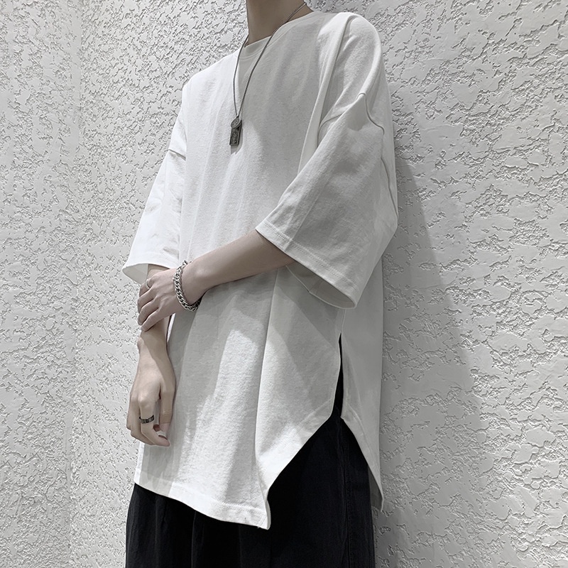 Áo Thun Cotton Ngắn Tay Dáng Rộng Thời Trang Mùa Hè Nhật Bản Dành Cho Nam